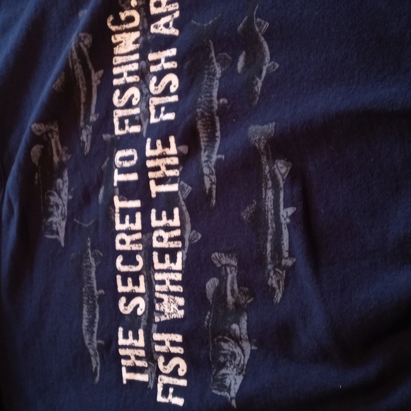 The Secret to Fishing...Fish Where The Fish Are. Crew neck sweatshirt Size Large - Picture 4 of 5
